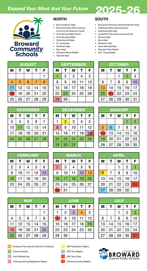Calendar 2025-2026 school year
